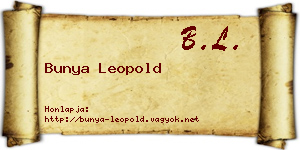 Bunya Leopold névjegykártya